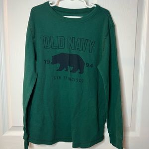 Old Navy Boys Thermal Logo Long Sleeve Shirt 10/12